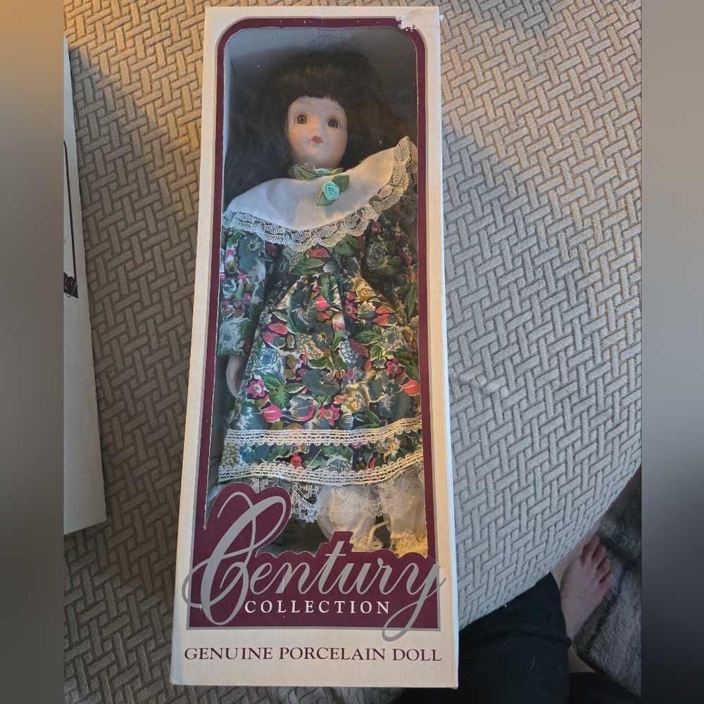 Vintage Century Collection Porcelain Doll with Floral Dress
